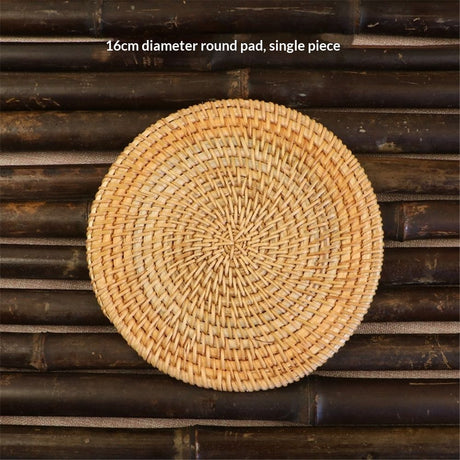 4pcs Trivets for Hot Dishes - Woven Rattan Trivets Hot Pads for Dinning Table,Kitchen Heat Resistant Straw Dish Coasters Placemats Pot Holder (16cm)