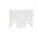 White Semi-Sheer Floral Lace Curtain Swag for Kitchen Half Window Bathroom Decoration Rod Pocket,150*100, 1 Panel