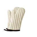 Quilted Cotton  Oven Mitts for Baking, BBQ, and Cooking Protection, Heat-Resistant Gloves for Kitchen and Grill, Comfortable Grip, Machine Washable, Reusable,  1 Pair beige