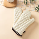 Quilted Cotton  Oven Mitts for Baking, BBQ, and Cooking Protection, Heat-Resistant Gloves for Kitchen and Grill, Comfortable Grip, Machine Washable, Reusable,  1 Pair beige