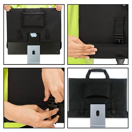 Travel Carrying Case for 24'' Desktop Computer, Nylon fabric with velvet lining integrated desktop computer bag dust cover(Black)