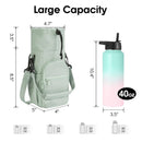 Water Bottle Holder with Strap  40oz Insulated Water Bottle Carrier Sling Bag with Phone Pocket Crossbody（light green）