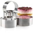 Round Cake Ring Molds, Stainless Steel  Food Rings Dessert Mousse Cooking Rings Mold with Pusher & Lifter  (Include 4 Rings & 4 Pushers)