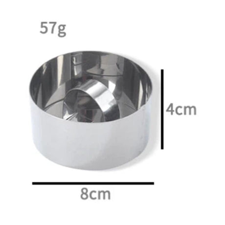 Round Cake Ring Molds, Stainless Steel  Food Rings Dessert Mousse Cooking Rings Mold with Pusher & Lifter  (Include 4 Rings & 4 Pushers)