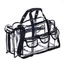 Professional Clear PVC Makeup Kits Organizer Make up Set Bag Carry All Artist Transparent Travel Cosmetic Bag with 6 External Pockets & Tissue Holder