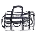 Professional Clear PVC Makeup Kits Organizer Make up Set Bag Carry All Artist Transparent Travel Cosmetic Bag with 6 External Pockets & Tissue Holder