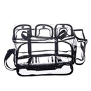 Professional Clear PVC Makeup Kits Organizer Make up Set Bag Carry All Artist Transparent Travel Cosmetic Bag with 6 External Pockets & Tissue Holder