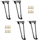 4Pcs Folding Hairpin Legs,  Foldable Coffee Table Legs with Mounting Screws, Heavy Duty Easy Install Furniture Black Legs for Desk Bench Chair, Home DIY Projects, (Height 185 mm), Black