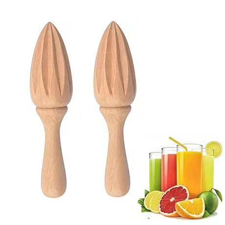 2Pcs Wooden Citrus Juicer - Handheld Manual Lemon/Orange Reamer | Portable Fruit Squeezer Tool for Home, Cafe and Bar,Kitchen Utensils, Bartender Accessories