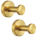 Gold Bathroom Towel Hooks 2 Pack, 304 Stainless Steel Robe Hooks for Kitchen Garage, Wall Mounted