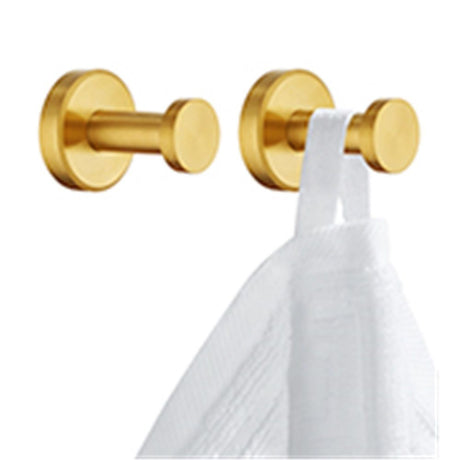 Gold Bathroom Towel Hooks 2 Pack, 304 Stainless Steel Robe Hooks for Kitchen Garage, Wall Mounted