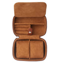 2 slot watch travel case organizer, hard watch travel box with insert for rings, cufflinks, bracelet,organization(Brown)
