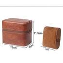 2 slot watch travel case organizer, hard watch travel box with insert for rings, cufflinks, bracelet,organization(Brown)