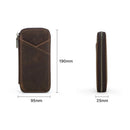 4 Fountain Pen/Pencil Case Pouch, Handmade Minimalist Design, Zipper Closure with Multi-Function & Slots, Gift Choice for Man/Woman/Office, Matte Coffee, 4 Slots