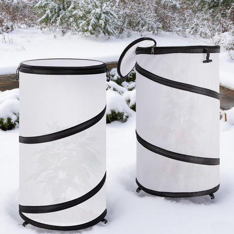 2 Pcs Pop Up Winter Frost Plant Cover, 20 x 12 Inch Round Garden Plants Freeze Protection Tent, Foldable Warm Plant Protector Enclosure for Snow Frost Protection Indoor & Outdoor