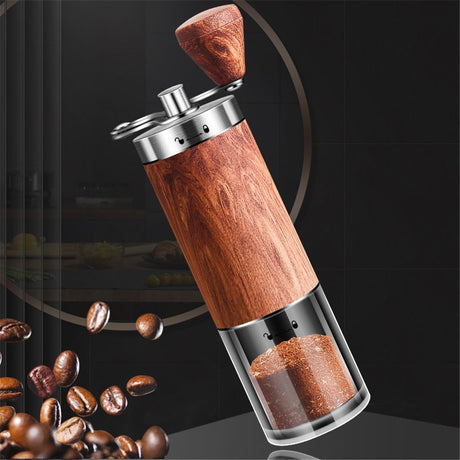 Manual Coffee Grinder with Adjustable Bean Grind Size - Hand Coffee Grinder with Hand Crank Mill - Ideal for Fresh Espresso at Home, in The Office, or for Travelling（Send cleaning brush）
