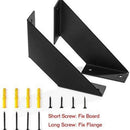 Concept Fusion Set of Two Bent Metal Industrial Angle Shelf Brackets Flat Black Powder Coated Finish （15cm）