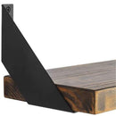 Concept Fusion Set of Two Bent Metal Industrial Angle Shelf Brackets Flat Black Powder Coated Finish （15cm）