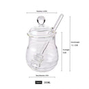 300ml Mixing Spoons Honey Dispenser Honey Pot with Dipper, Glass Jar Pot Jar Syrup s Glass for Restaurant Kitchen Home Decoration Storage Containers