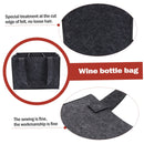 6 Bottle Wine Carrier with Divider Felt Wine Storage Tote Bag, Portable Reusable Wine Travel Bag with Handle for Christmas Travel Camping Picnic Party ( Gray)