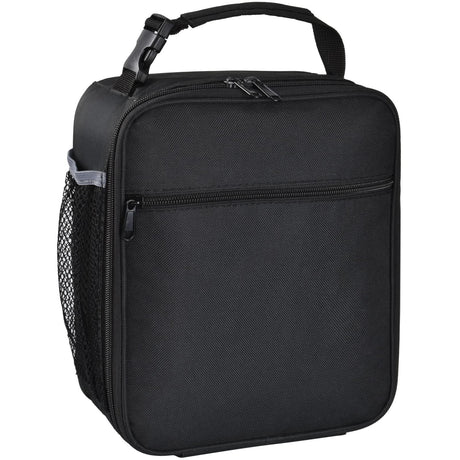 Leakproof Portable Lunch Box for Women Men Boys Girls, Large Capacity Cooler Bag with Handle and Bottle Pocket for Office School Camping Hiking Outdoor Beach Picnic (Black)