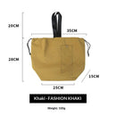Canvas Drawstring Lunch Bag Insulated Lunch Tote Japanese Style Bento Tote Bag Reusable Lunch Bag with Handle and Drawstring