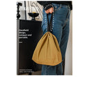 Canvas Drawstring Lunch Bag Insulated Lunch Tote Japanese Style Bento Tote Bag Reusable Lunch Bag with Handle and Drawstring
