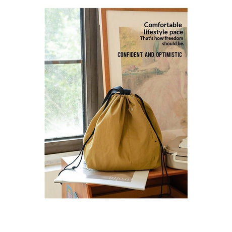 Canvas Drawstring Lunch Bag Insulated Lunch Tote Japanese Style Bento Tote Bag Reusable Lunch Bag with Handle and Drawstring
