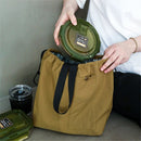 Canvas Drawstring Lunch Bag Insulated Lunch Tote Japanese Style Bento Tote Bag Reusable Lunch Bag with Handle and Drawstring