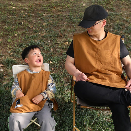 Waterproof Unisex Work Apron with 4 Pockets Vest Apron Ultralight Chef Waiter Work Overalls 2pcs（S+L）