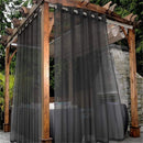 Outdoor Sheer Curtains for Patio Waterproof - 2 Panels Grommet Indoor Voile Curtains for Living Room, Bedroom, Porch, Pergola, Cabana, 132*274cm Grey