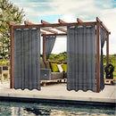Outdoor Sheer Curtains for Patio Waterproof - 2 Panels Grommet Indoor Voile Curtains for Living Room, Bedroom, Porch, Pergola, Cabana, 132*274cm Grey