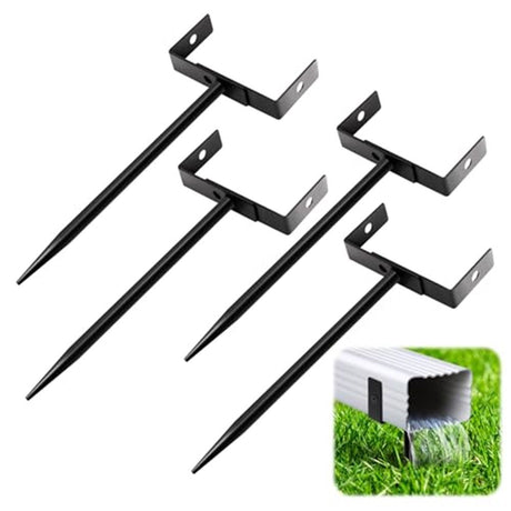 Rainwater Downspout Bracket - Heavy-Duty Galvanized Iron with Eco-Friendly Coating, Adjustable Size, Rust-Proof Anchor for Pipe Support, Easy Installation (4 Pack)