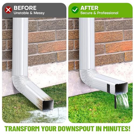 Rainwater Downspout Bracket - Heavy-Duty Galvanized Iron with Eco-Friendly Coating, Adjustable Size, Rust-Proof Anchor for Pipe Support, Easy Installation (4 Pack)