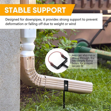 Rainwater Downspout Bracket - Heavy-Duty Galvanized Iron with Eco-Friendly Coating, Adjustable Size, Rust-Proof Anchor for Pipe Support, Easy Installation (4 Pack)