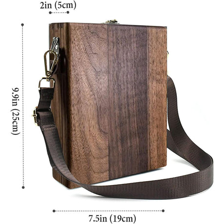 Writers Messenger Wood Box, Multifunctional Wooden Handmade Crossbody Postman Bag Portable Artist Tool Bag Painting Brush Tool Storage Sketch Box Easel for Outdoor Painting (Brown)…
