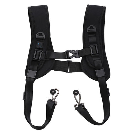 Dual Camera Shoulder Harness Quick Release Double Camera Tether Strap Soft Pad Decompression Strap Belt With 1/4 inch Screw for DSLR SLR Cameras