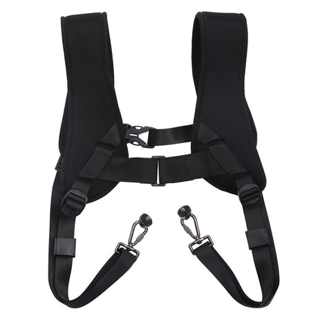 Dual Camera Shoulder Harness Quick Release Double Camera Tether Strap Soft Pad Decompression Strap Belt With 1/4 inch Screw for DSLR SLR Cameras