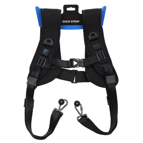 Dual Camera Shoulder Harness Quick Release Double Camera Tether Strap Soft Pad Decompression Strap Belt With 1/4 inch Screw for DSLR SLR Cameras