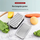 Cheese Grater with Container and Lid & Peeler Set - Vegetable Fruit Multi-Function Stainless Steel Kitchen Utensil Kit with Black Food Plastic Storage Stable Box - Hand Chopper Graters & Peelers