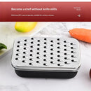 Cheese Grater with Container and Lid & Peeler Set - Vegetable Fruit Multi-Function Stainless Steel Kitchen Utensil Kit with Black Food Plastic Storage Stable Box - Hand Chopper Graters & Peelers