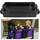 Double Sided Stroller Tray Fits for Wagon- Kids Snacks & Activities - Faux Leather Sides for Eating - 4 Cup Holders-W4 accessories, Easy to Use and Clean, Play On the Go (W4 Series)