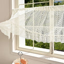 Rustic Crochet Curtain Valance for Kitchen Bathroom Farmhouse Lace Curtain Tiers for Coffee Decor Room Divider Rod Pocket Hollow Out Short Curtains for Closet Doorway 1 Panel W59 X L17.7 Inch