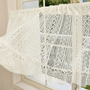 Rustic Crochet Curtain Valance for Kitchen Bathroom Farmhouse Lace Curtain Tiers for Coffee Decor Room Divider Rod Pocket Hollow Out Short Curtains for Closet Doorway 1 Panel W59 X L17.7 Inch