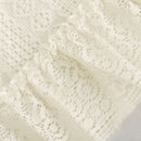 Rustic Crochet Curtain Valance for Kitchen Bathroom Farmhouse Lace Curtain Tiers for Coffee Decor Room Divider Rod Pocket Hollow Out Short Curtains for Closet Doorway 1 Panel W59 X L17.7 Inch