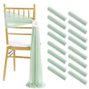 Long Wedding Chair Sashes 16 Pieces  Green Draping Fabric for Ceremony Reception Outdoor Chair Decorations