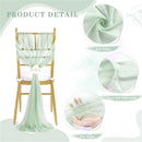 Long Wedding Chair Sashes 16 Pieces  Green Draping Fabric for Ceremony Reception Outdoor Chair Decorations