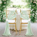 Long Wedding Chair Sashes 16 Pieces  Green Draping Fabric for Ceremony Reception Outdoor Chair Decorations