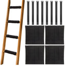 4 Pcs Bunk Bed Ladder Pads,with 8 Adjustable Hook & Loop Straps,Bunk Bed Ladder Cover,Ladder Step Pads Loft Bed, Suitable for Safe and Comfortable Climbing,10x10 Inch (Ladder Not Included)
