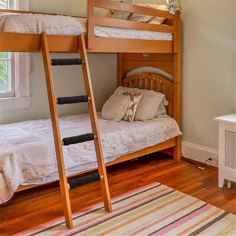 4 Pcs Bunk Bed Ladder Pads,with 8 Adjustable Hook & Loop Straps,Bunk Bed Ladder Cover,Ladder Step Pads Loft Bed, Suitable for Safe and Comfortable Climbing,10x10 Inch (Ladder Not Included)